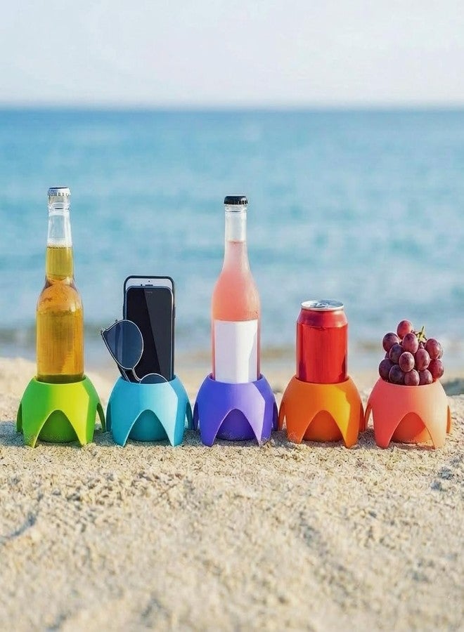 Uarzt Beach Vacation Essentials Accessories - Sand Coasters Drink Cup Holders, 5-Pack, Multicolor, Must-Haves for Women, Adults, Family, and Friends - Image 5