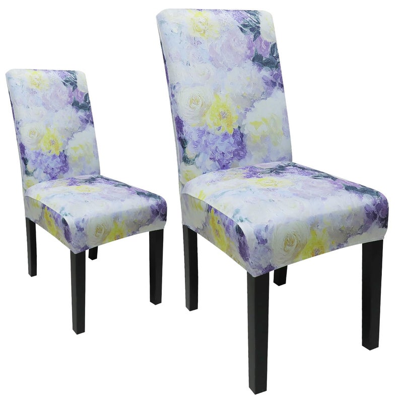 Keyroal Dining Room Chair Covers Set of 4, Stretch Pattern Parsons Chair Slipcovers Spandex Removable Washable Kitchen Chair Protector Cover for Dining Room, Hotel, Ceremony - Image 1