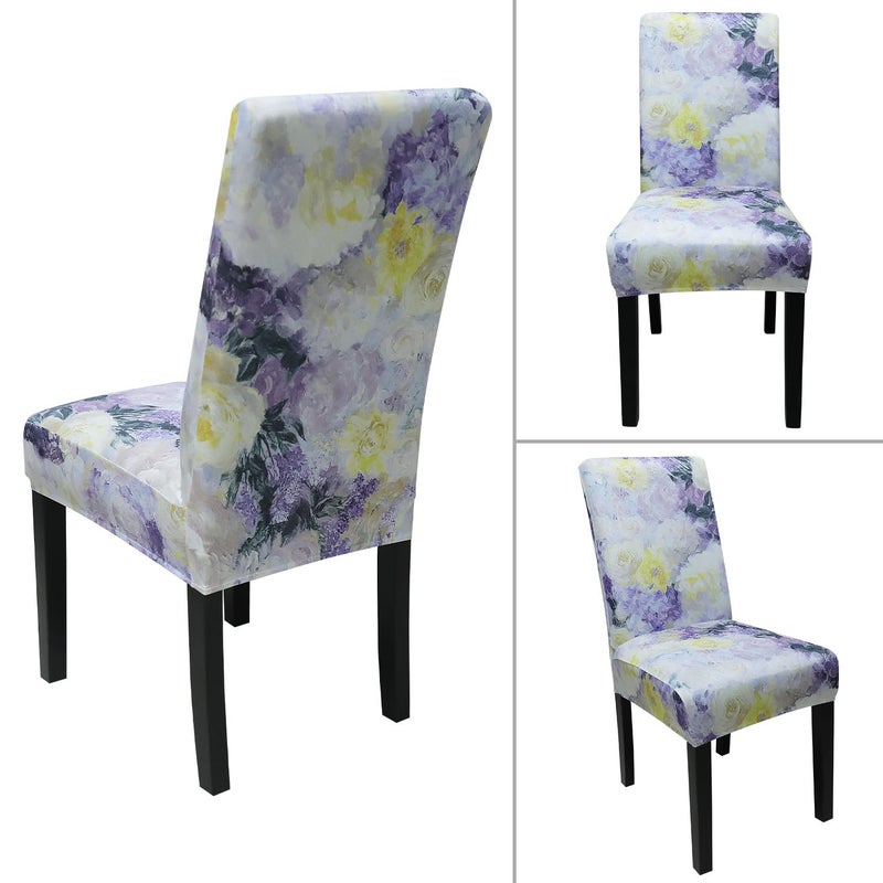 Keyroal Dining Room Chair Covers Set of 4, Stretch Pattern Parsons Chair Slipcovers Spandex Removable Washable Kitchen Chair Protector Cover for Dining Room, Hotel, Ceremony - Image 3