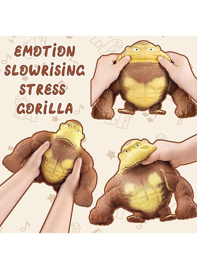 2 حزمة Squishy القرد فك الضغط وضغط الإجهاد لعبة ، دمى تخفيف الإجهاد ، ممتدة الغراء الرمال مملوءة المطاط غوريلا Squishy لعب للأطفال والكبار - Image 2