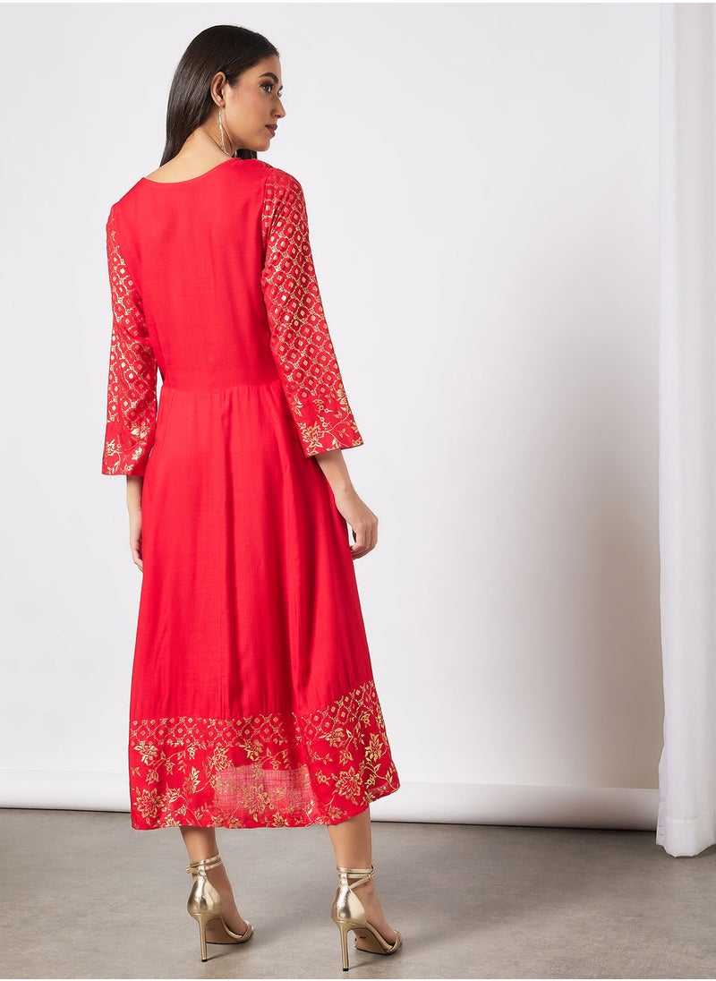 HANA & SARA - Elegant Printed Jalabiya - Image 1