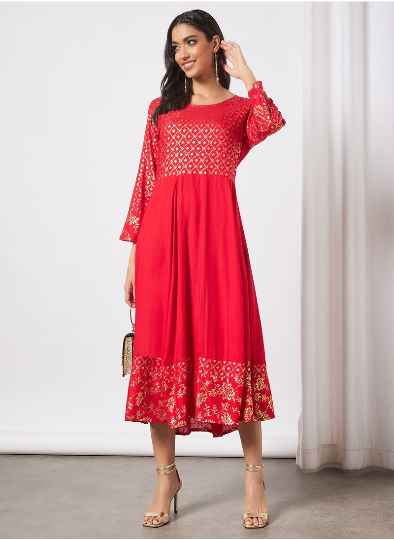 HANA & SARA - Elegant Printed Jalabiya - Image 1