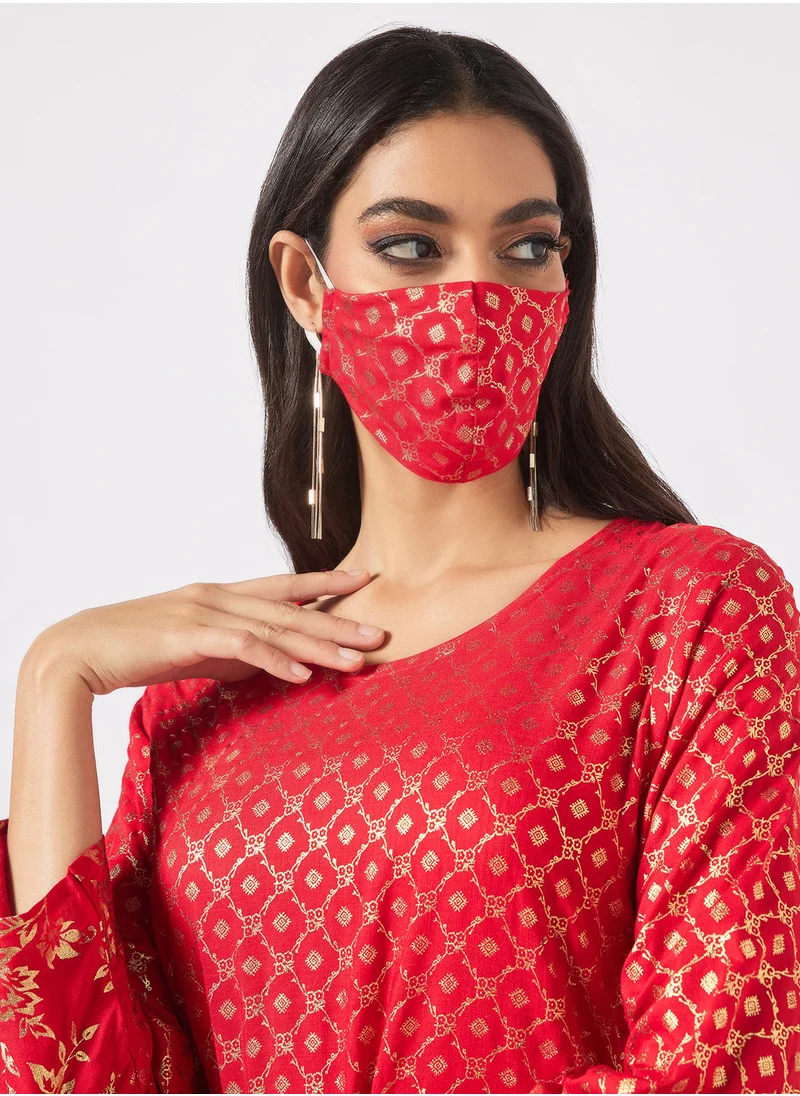 HANA & SARA Elegant Printed Jalabiya