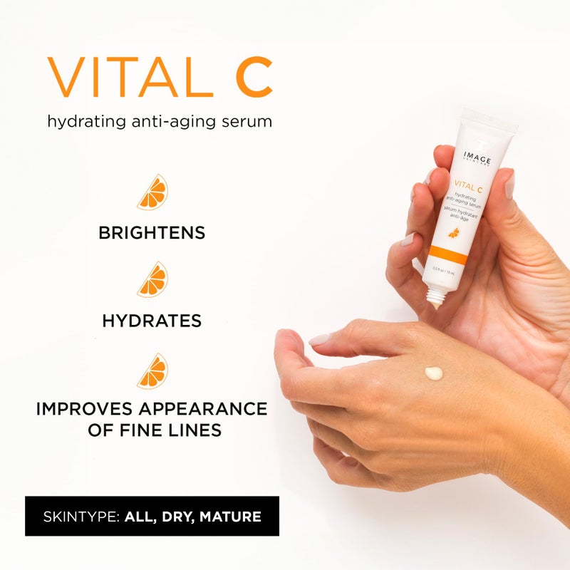 IMAGE Skincare, VITAL C Hydrating Anti-Aging Serum, with Potent Vitamin C to Brighten, Tone and Smooth Appearance of Wrinkles, Sample Size 0.5 fl oz - Image 2
