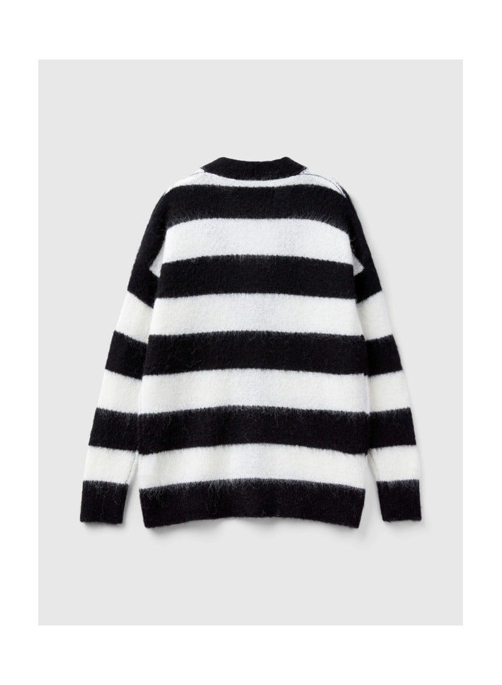 Benetton STRIPED SWEATER IN ALPACA BLEND  - Image 2