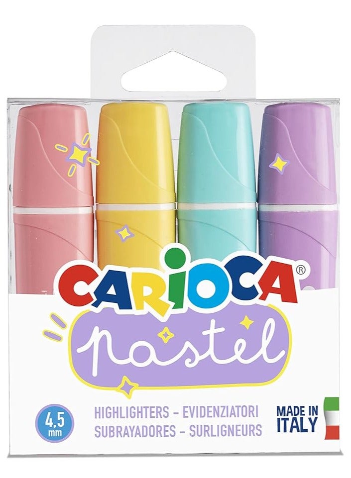 Carioca Pastel Highlighters Memolight Trasp. Box 4pcs - Image 1