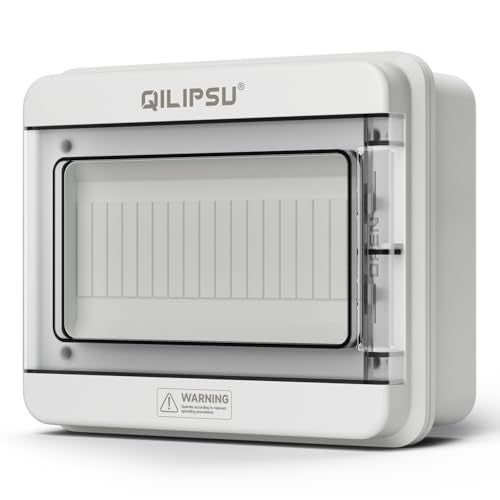 QILIPSU 9 Way DIN Rail Circuit Breaker Box UL94-V0 PC/ABS IP65 Waterproof Distribution Enclosure with Longer Bus Bars for Indoor Outdoor and Solar Use - Image 1