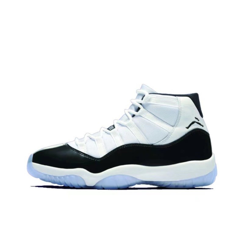 أحذية رياضية بيبيز بريث كانغ بكلة سوداء وحمراء عالية من بيور أوريجينال AJ11 بيغ ديفيل جو 11 باللونين الأسود والأبيض - Image 1