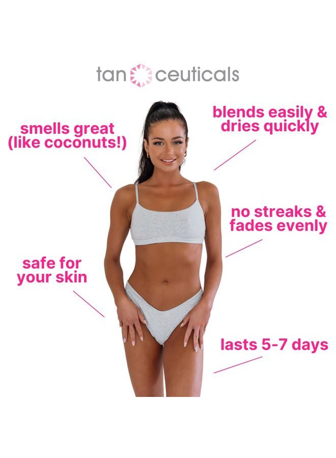 Tanceuticals Self Tanner - Dark Self Tanning Lotion for Body - Gives Natural Looking & Long Lasting Sunless Tan – Quick Fake Tan, Bronze Glow - Fresh Coconut Scent & Healthy Ingredients (Dark) - Image 4