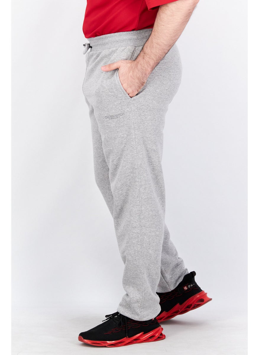 CROSSHATCH Men Regular Fit Drawstring Heather Jogger Pants, Grey  - Image 3