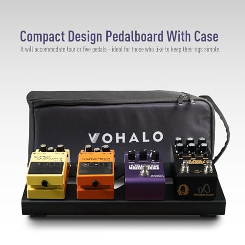 VOHALO Mini 14" Guitar Pedal Board with Carry Bag, Guitar Effects Compact Small Pedalboard 14.1"x 5.5" with Carry Bag, Included Pedals Mountain Tape, Cable Tie & Patch Cables - Image 2