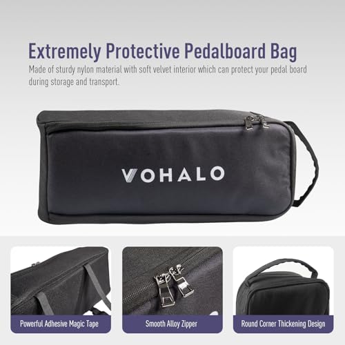 VOHALO Mini 14" Guitar Pedal Board with Carry Bag, Guitar Effects Compact Small Pedalboard 14.1"x 5.5" with Carry Bag, Included Pedals Mountain Tape, Cable Tie & Patch Cables - Image 3