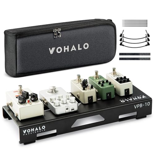VOHALO Mini 14" Guitar Pedal Board with Carry Bag, Guitar Effects Compact Small Pedalboard 14.1"x 5.5" with Carry Bag, Included Pedals Mountain Tape, Cable Tie & Patch Cables - Image 1