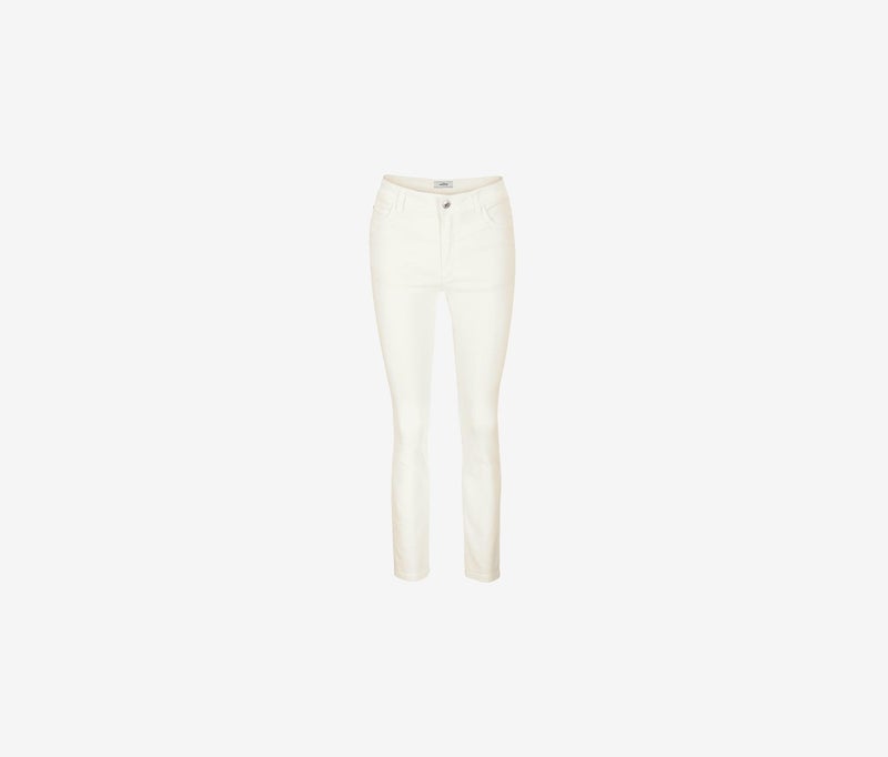 Tchibo Women Regular Fit Plain Stretchable Jeans, White - Image 2
