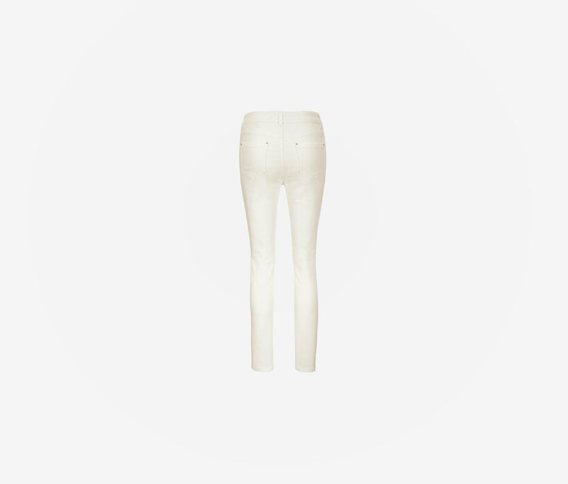 Tchibo Women Regular Fit Plain Stretchable Jeans, White - Image 3