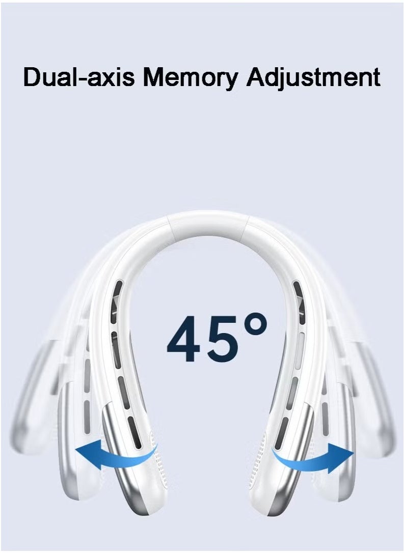 Neck Fan Portable Rechargeable, 360° Surrounding Strong Wind, 5 Speeds, Portable Fan with Digital Display of Power, Wearable Fan Cooling, Hands Free Fan