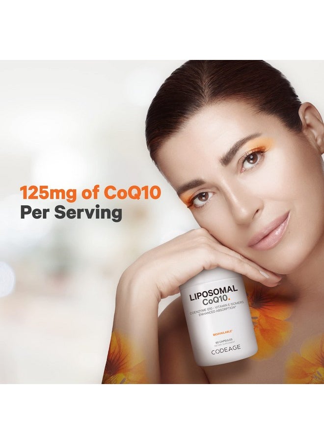 Codeage Liposomal Coq10 Supplement Vitamin E Isomers Tocopherols 125Mg Coenzyme Q10 Cardiovascular Heart Energy Support Liposomal For Bioavailability 2 Month Supply Nongmo 60 Capsules  - Image 4