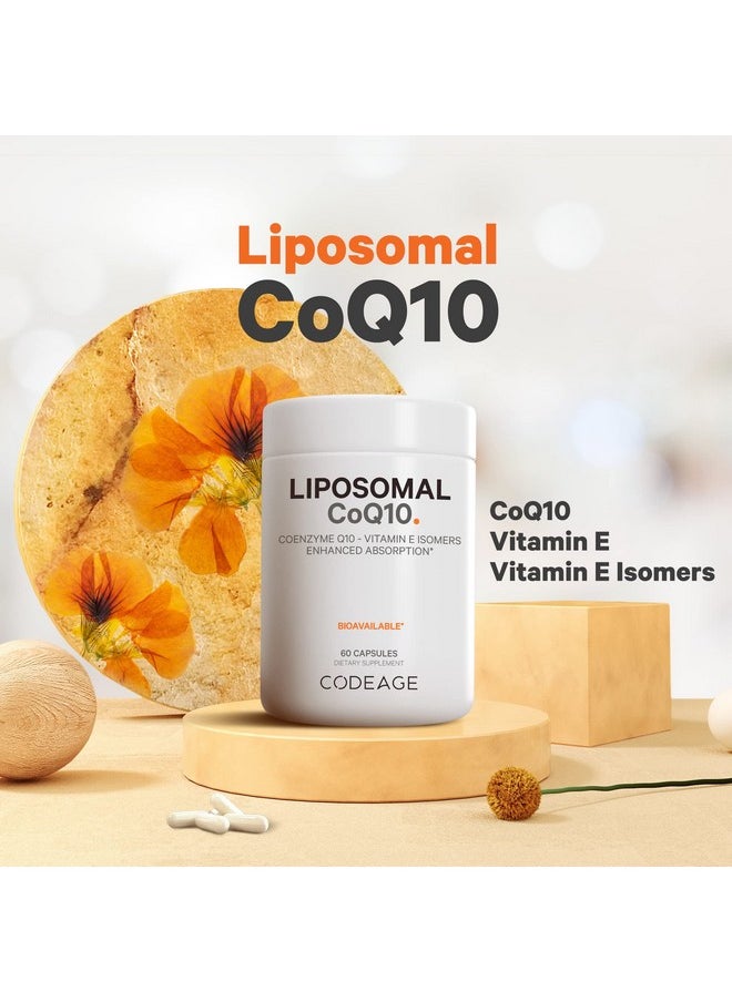 Codeage Liposomal Coq10 Supplement Vitamin E Isomers Tocopherols 125Mg Coenzyme Q10 Cardiovascular Heart Energy Support Liposomal For Bioavailability 2 Month Supply Nongmo 60 Capsules  - Image 3