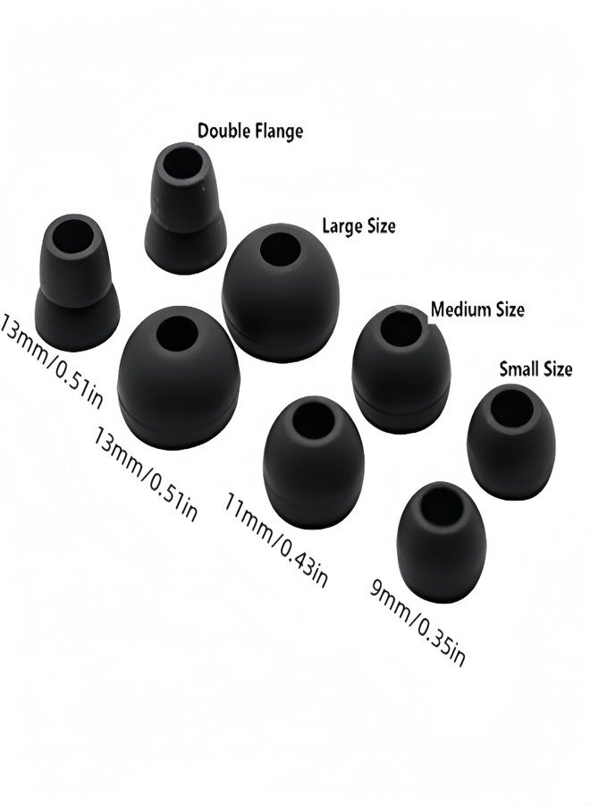 Wiki VALLEY 8 Pairs Replacement Silicone Earbuds Tips for Powerbeats Pro & Beats Flex/BeatsX Headphones, 4 Sizes Soft Flexible Noise Reduction Eartips Compatible with Beats Flex Earbuds Replacement Tips (Black) - Image 3