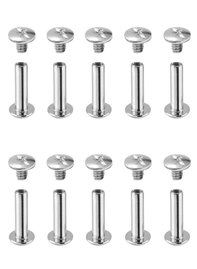 MroMax 10Pcs M5 Binding Screw, M5 x 15mm Nickel Plated Carbon Steel Cross Head Chicago Screw Binding Post Screw Kit for DIY Leather Decoration and Scrapbook and Photo Albums Bookbinding - Image 1