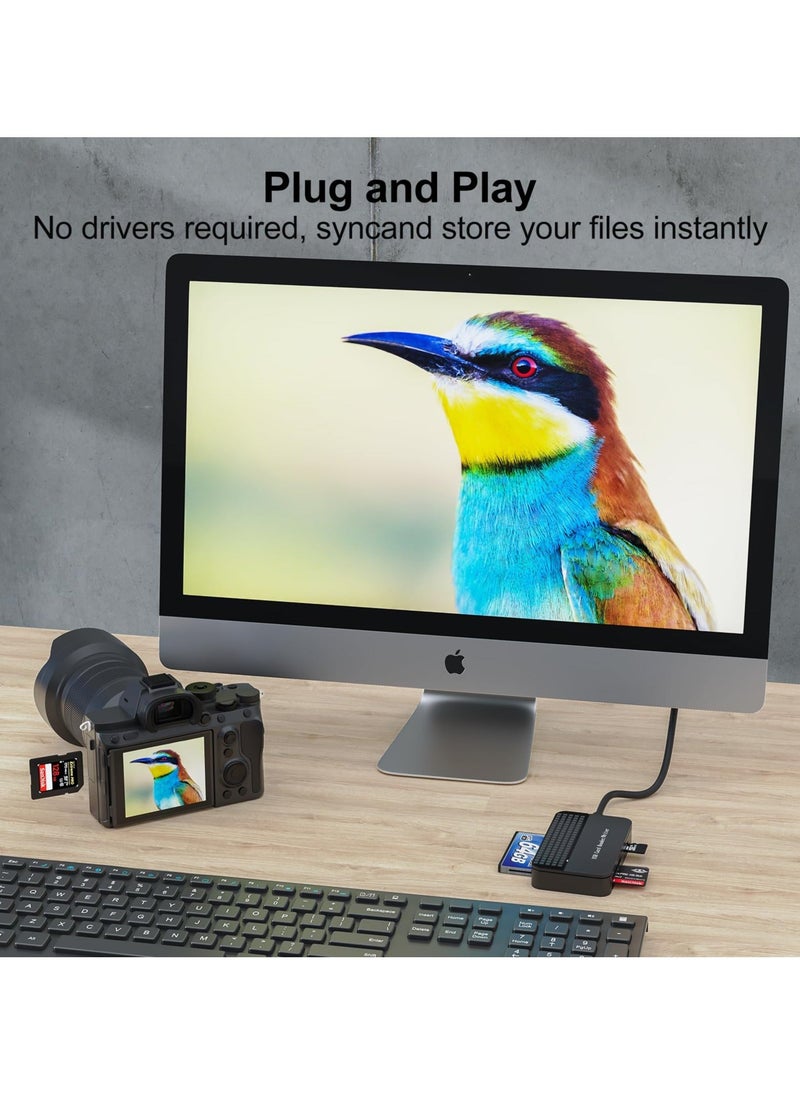Generic - Memory Card Reader, 4-in-1 SD Card Reader, USB 3.0 TF/Micro SD/MS/CF Card Reader, Compact High-Speed Flash Card Reader for PC, Laptop, Camera, Computer - Image 1