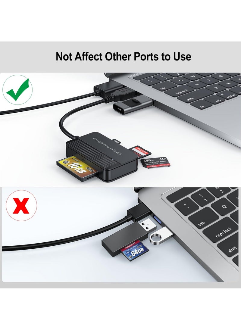 Generic - Memory Card Reader, 4-in-1 SD Card Reader, USB 3.0 TF/Micro SD/MS/CF Card Reader, Compact High-Speed Flash Card Reader for PC, Laptop, Camera, Computer - Image 1