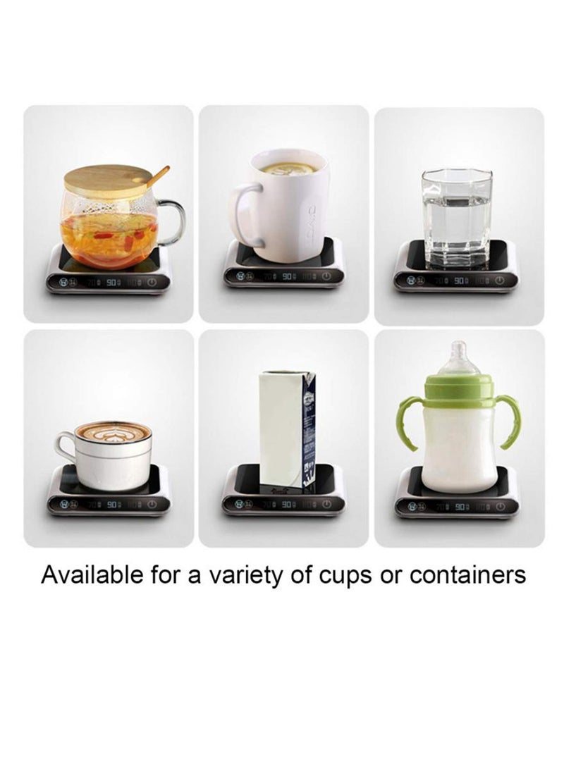 SYOSI مدفأة أكواب القهوة، 5 فولت 10 واط مدفأة أكواب للقهوة للمكتب مع إيقاف تشغيل تلقائي وتسخين بدرجة حرارة ثابتة وإعدادات درجة حرارة ذكية، وسادة تسخين كهربائية تعمل بواسطة USB للأكواب والقداحات - Image 5