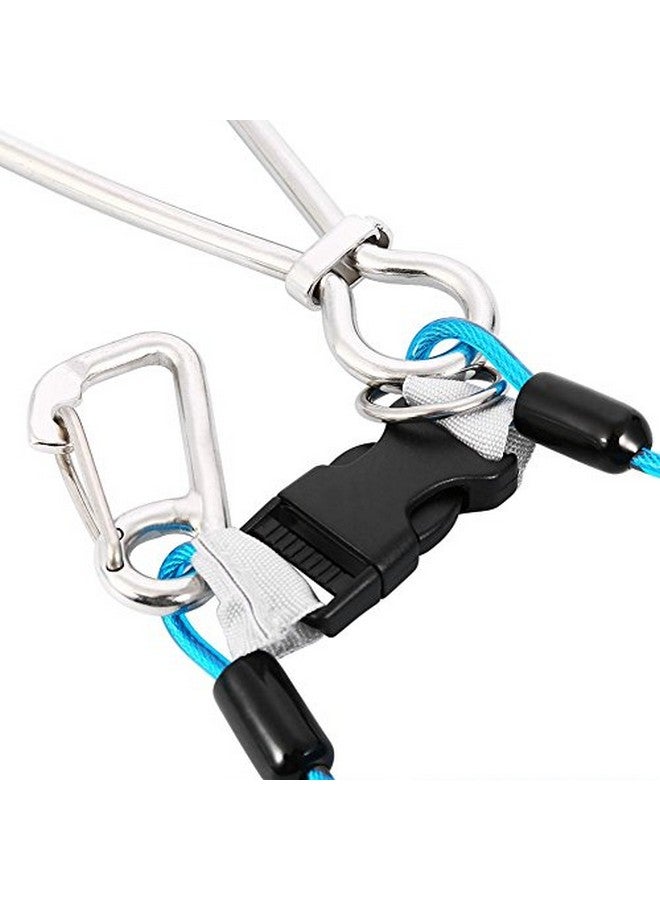 Dilwe Diving Hook Stainless Steel Reef Double Hook With Spiral Coil Lanyardand And Quickrelease Buckle(Blue) - Image 2