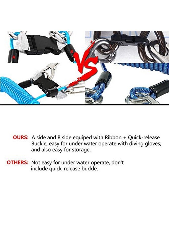 Dilwe Diving Hook Stainless Steel Reef Double Hook With Spiral Coil Lanyardand And Quickrelease Buckle(Blue) - Image 3