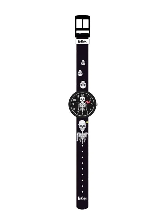 لي كوبر Lee Cooper Kids PC21S Movement Watch, Analog Display and Textile Strap - LC.K.3.666, Black