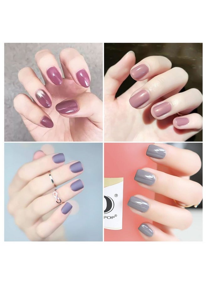 DANNEASY - 16 Sheets Nail Wraps For Women Nail Polish Strips Solid Color Self Adhesive Nail Polish Stickers Stick On Nails Nail Accessories With 1Pc Nail File Cuticle Stick (Gray) - Image 1