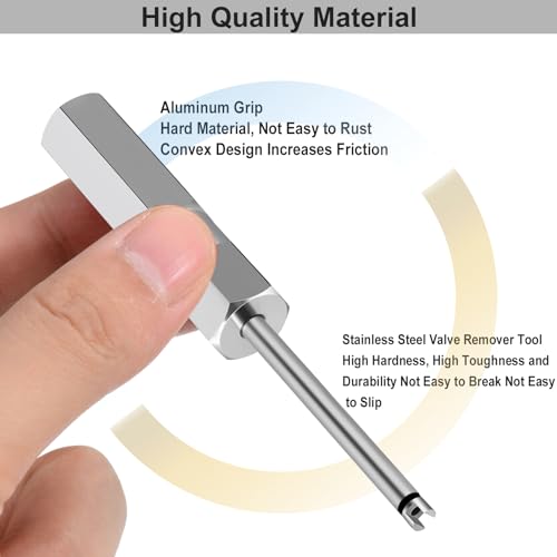 PUIBERS Magnetic Valve Core Removal Tool,Schrader Valve Stem Removal Tools Stem Puller, Great Stainless Steel Tire Valves Tool for Schrader Cores (4 Inch Length) - Image 2