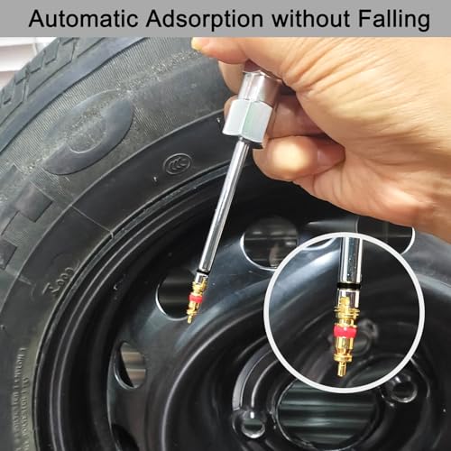 PUIBERS Magnetic Valve Core Removal Tool,Schrader Valve Stem Removal Tools Stem Puller, Great Stainless Steel Tire Valves Tool for Schrader Cores (4 Inch Length) - Image 3