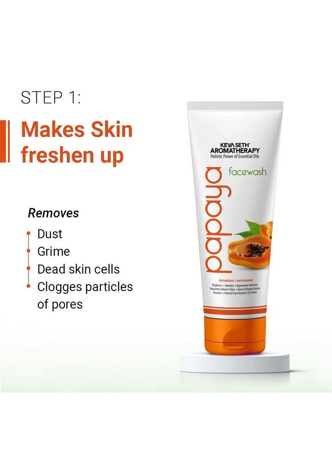 KEYA SETH AROMATHERAPY, DEVICE OF DROP Keya Seth Aromatherapy Papaya Facewash & Cream Combo Kit for Brightening, Glowing & Blemish-free Skin- Removes Pigmentation & Dark Spots, Nourishes & Hydrating (Papaya Facewash + Cream) - Image 2