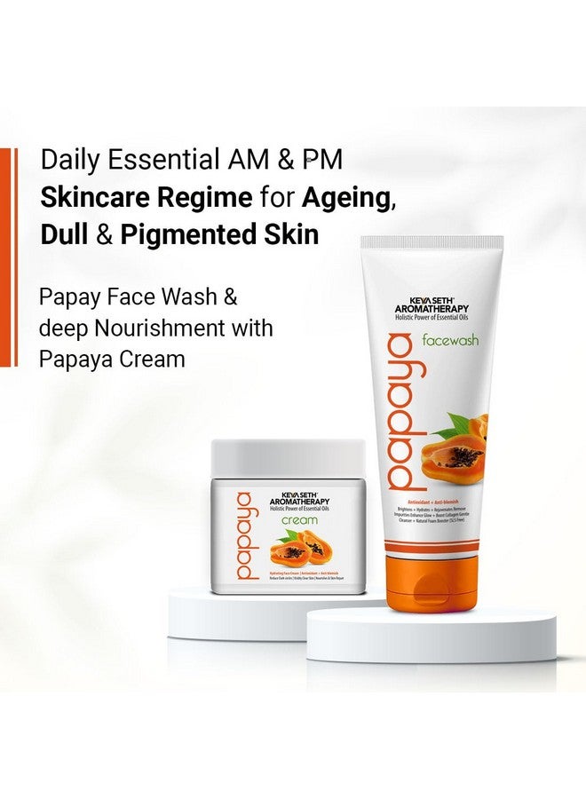 KEYA SETH AROMATHERAPY, DEVICE OF DROP Keya Seth Aromatherapy Papaya Facewash & Cream Combo Kit for Brightening, Glowing & Blemish-free Skin- Removes Pigmentation & Dark Spots, Nourishes & Hydrating (Papaya Facewash + Cream) - Image 4