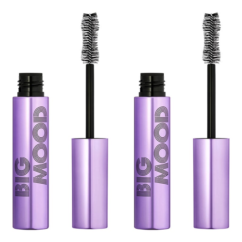 elf Big Mood Mascara Instantly Creates LongLasting Bold  Lifted Voluminous Lashes Infused with Jojoba Wax Black 030 fl Oz 2Pack