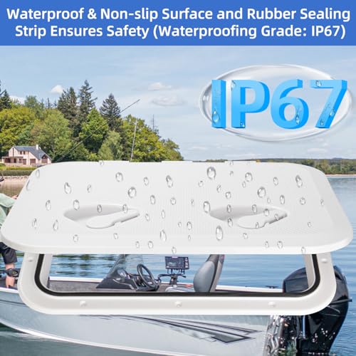 CLLOMAGY 17.3"x12.4" Boat Hatch Deck Access Lid,Marine Deck Access Hatch Door Cover for Bass/John/Fishing/Skiff/Sailboat/Yacht & RV/Camper Van,Durable&Weatherproof Boat Access Lid Cover-1PCS - Image 4