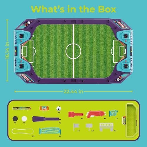 OLEOCA Soccer Board Game 2 in 1 Foosball Sling Puck Game Set with Dual Control Handles Scorekeeper and Goal Bell Soccer Toys for Kids Ages 3 - Image 5