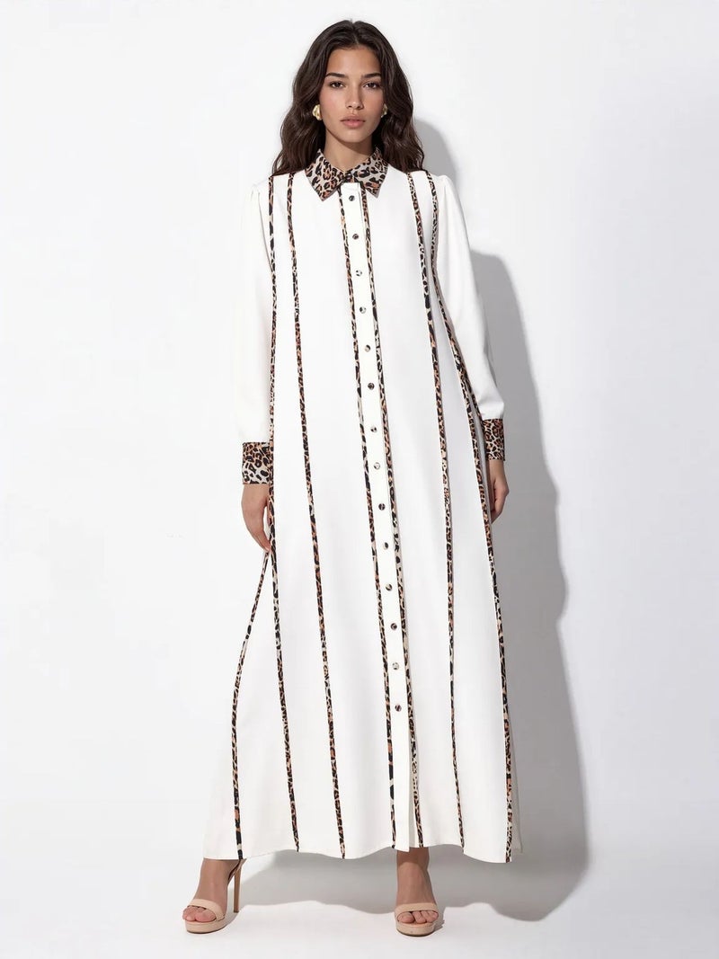 Jennyfer Leopard Print Maxi Shirt Dress - Image 2