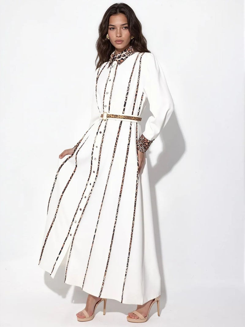 Jennyfer Leopard Print Maxi Shirt Dress - Image 1