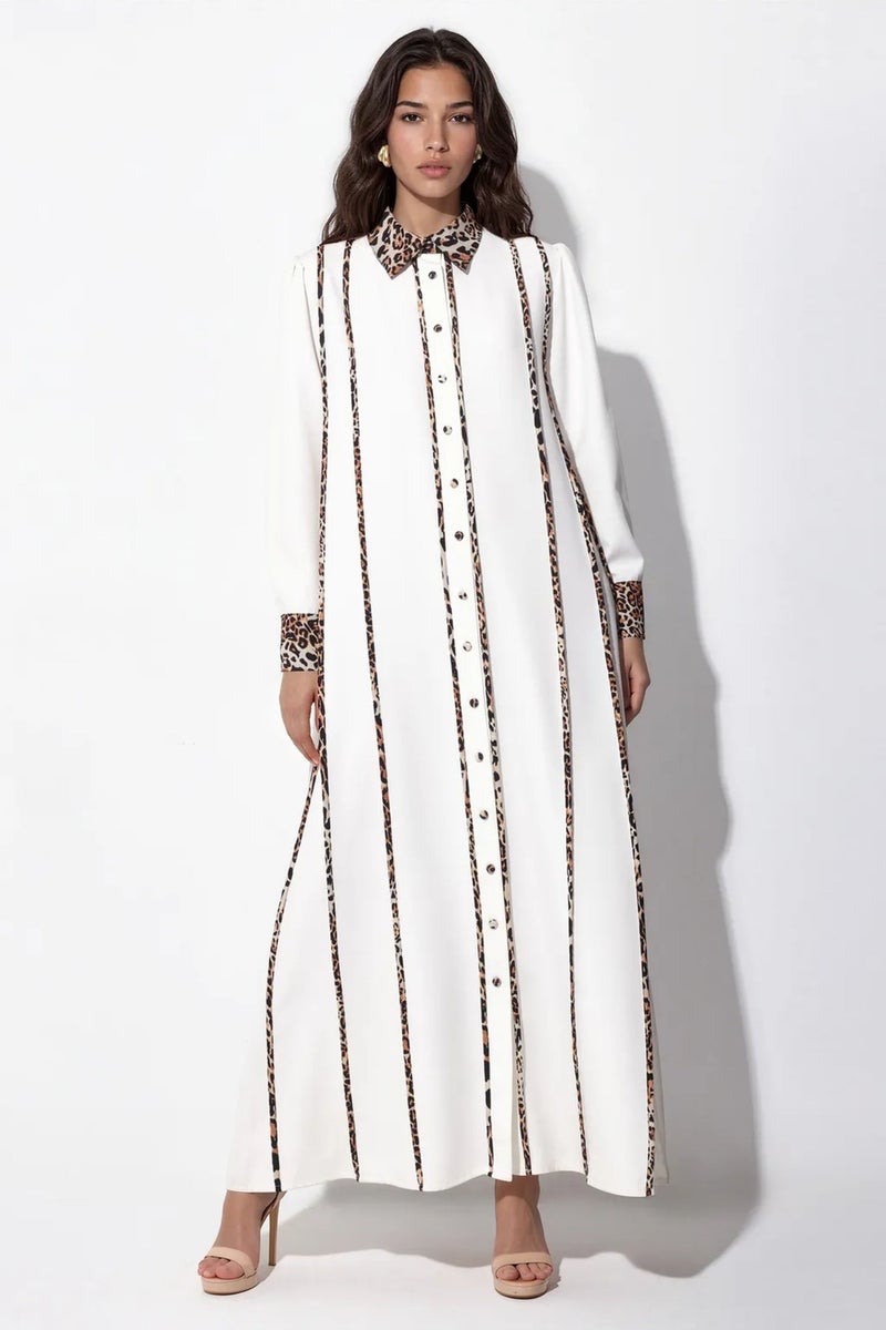 Jennyfer Leopard Print Maxi Shirt Dress - Image 2