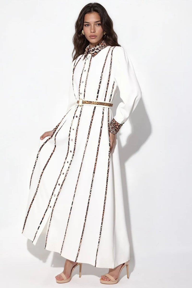 Jennyfer Leopard Print Maxi Shirt Dress - Image 1