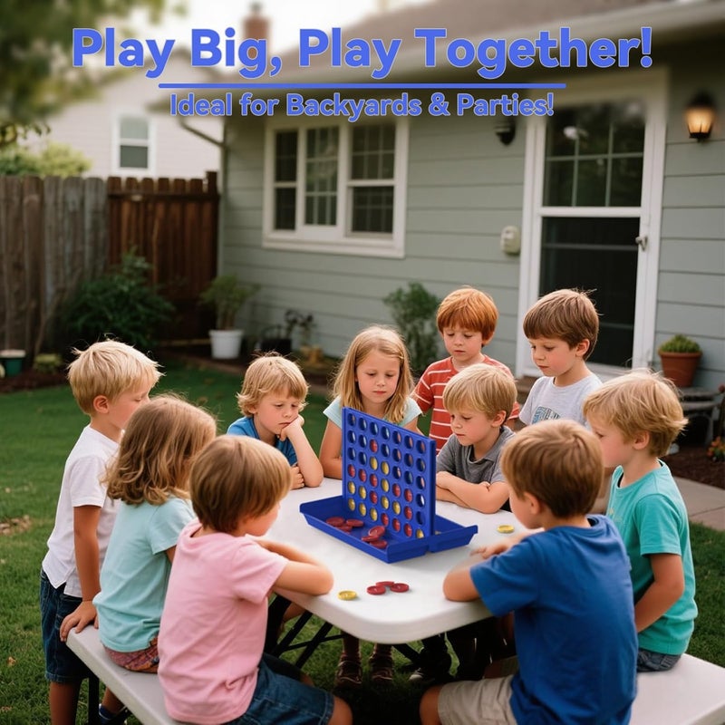 Pup Go لعبة لوحية كبيرة الحجم 4 في صف للأطفال من سن 3-8، ألعاب حديقة عائلية تعليمية مثالية للأولاد والبنات، لعبة استراتيجية للاعبين مع 6 أقراص احتياطية، تصميم قابل للطي (حجم كبير) - Image 4