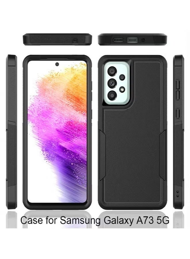 Samsung Galaxy A73 5G Commuter Case, 2 in 1 Shockproof Rugged Protective, Heavy Duty Cover for Galaxy A73 5G Black - Image 1