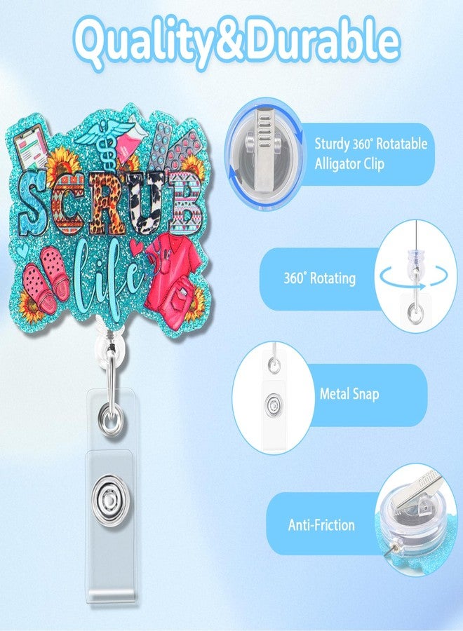KYLELOVE Badge Reels Retractable ID Clips Funny Acrylic Badge Holder with Alligator Clip Nursing Badge Reel for Doctor Student Teacher Nurses - Image 3
