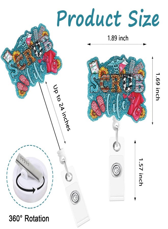 KYLELOVE Badge Reels Retractable ID Clips Funny Acrylic Badge Holder with Alligator Clip Nursing Badge Reel for Doctor Student Teacher Nurses - Image 2