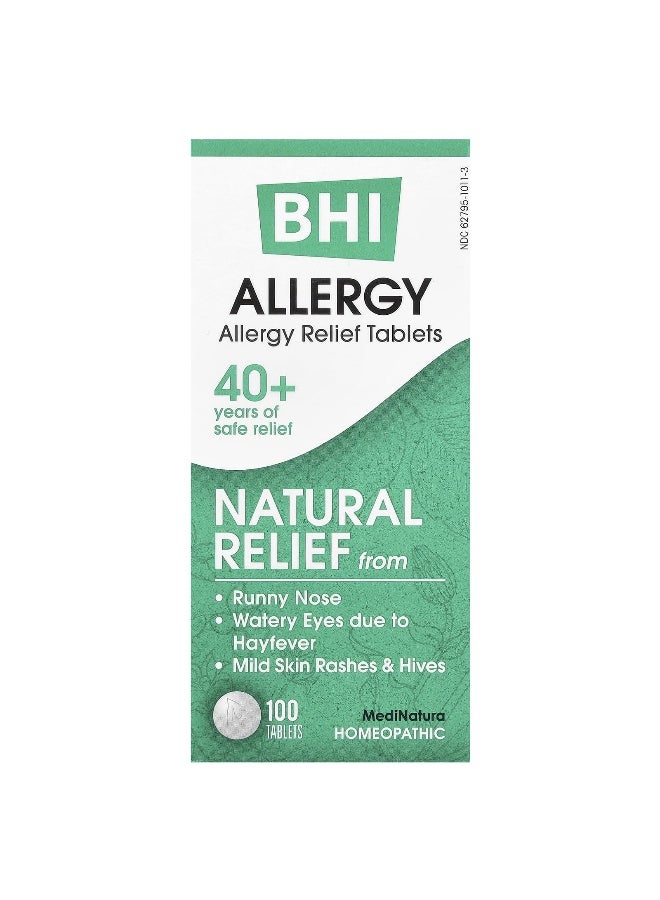 MediNatura MediNatura, BHI, Allergy Relief, 100 Tablets - Image 1