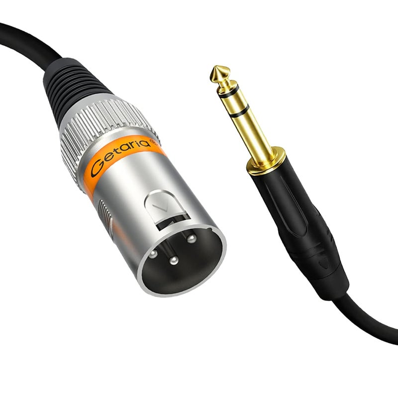 Getaria Multi-use qualified quality 3ft Male XLR to 1/4 TRS Jack Lead Balanced Signal Interconnect 6.35mm to XLR Microphone Cable, Quarter Inch to 3 Pins XLR Patch Cable, Compatible with Speakers, Audio Consoles All user friendly build - Image 1
