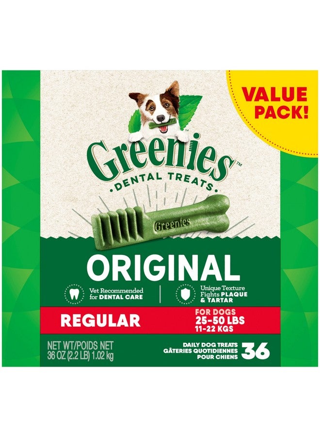 Greenies Original Regular Natural Dog Dental Care Chews Oral Health Dog Treats, (36 Treats) - Image 1