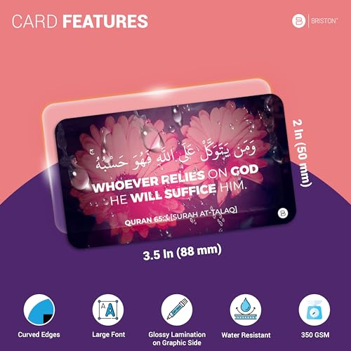 Briston Kudos Quran Verse Cards – 70 Islamic Thank You Cards with Arabic and English Translation – Inspirational Quran Quotes for Ramadan Eid Gifts Muslim Reflection Motivation Faith Encouragement - Image 5